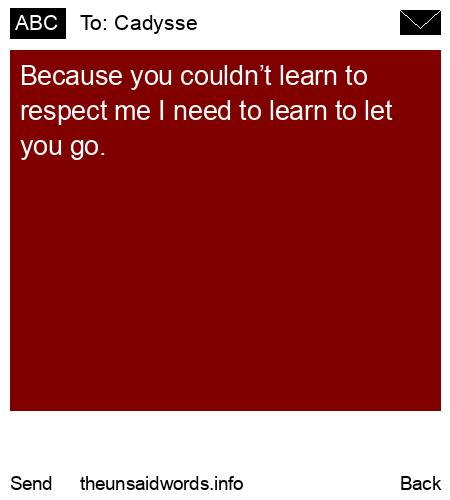 unsent message to Cadysse