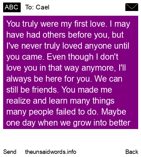 unsent message to Cael