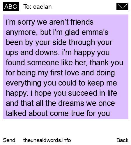 unsent message to caelan