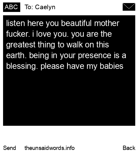 unsent message to Caelyn
