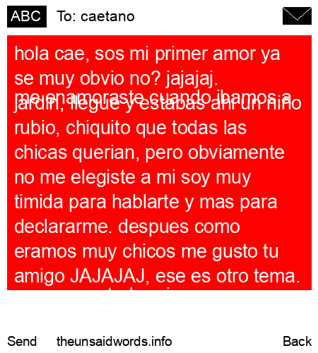 unsent message to caetano