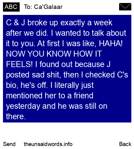 unsent message to Ca'Galaar