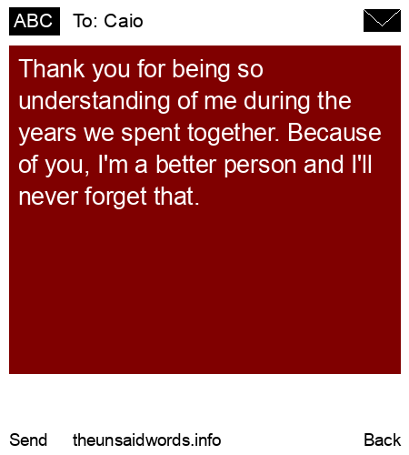 unsent message to Caio
