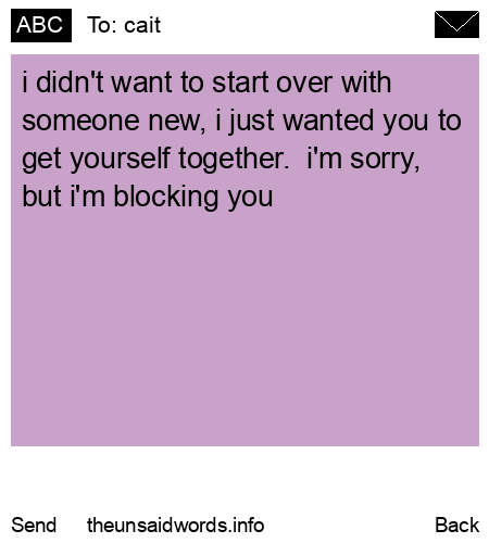 unsent message to cait