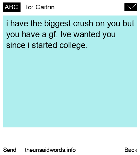 unsent message to Caitrin