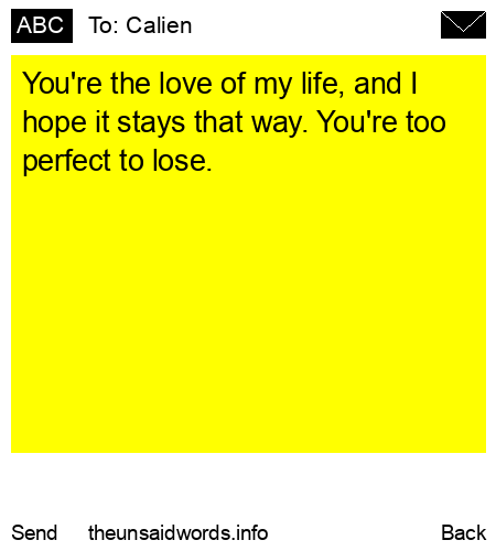 unsent message to Calien