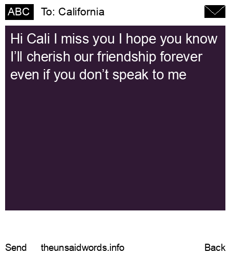 unsent message to California 