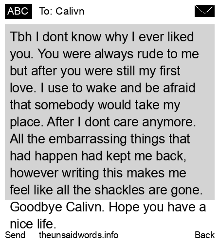 unsent message to Calivn