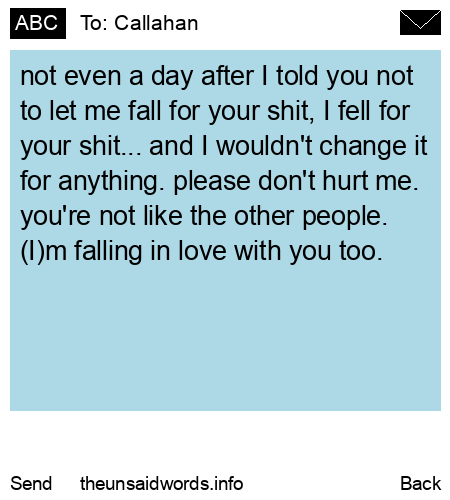 unsent message to Callahan