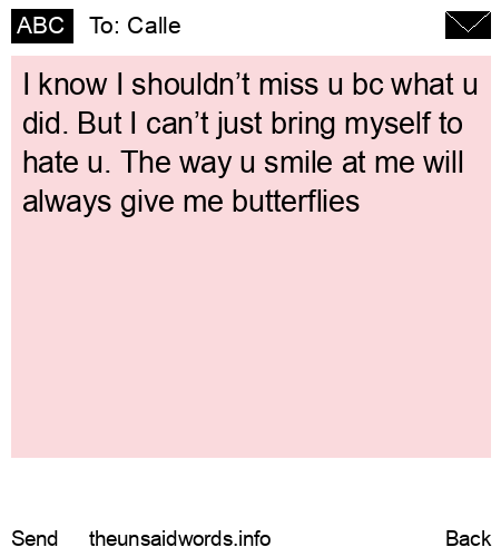 unsent message to Calle