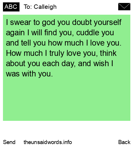 unsent message to Calleigh