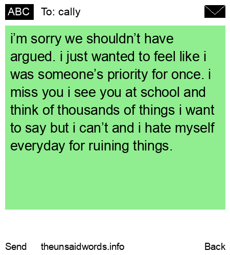 unsent message to cally
