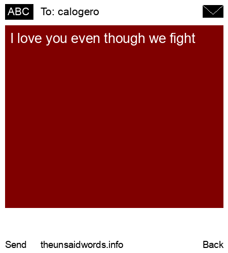 unsent message to calogero