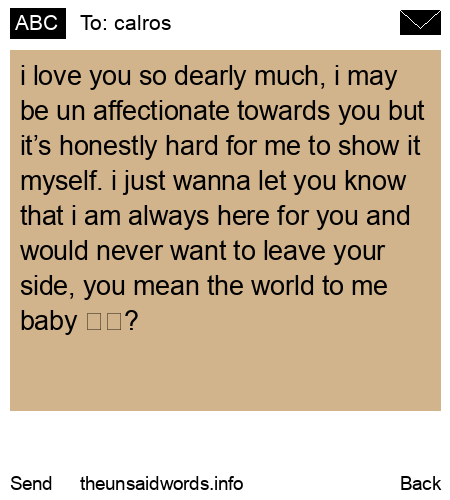 unsent message to calros