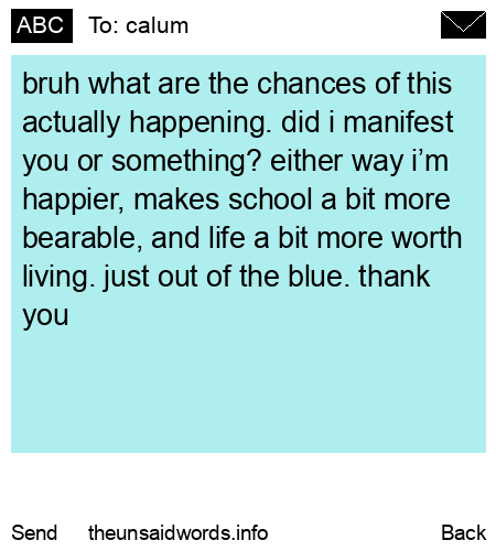 unsent message to calum