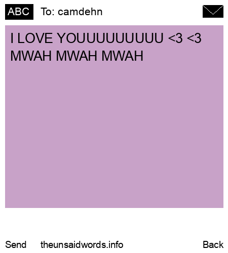 unsent message to camdehn