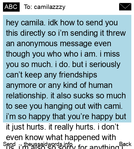 unsent message to camilazzzy