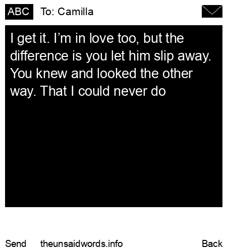 unsent message to Camilla
