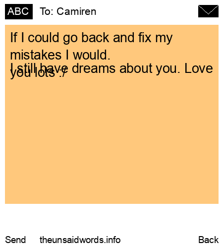 unsent message to Camiren 