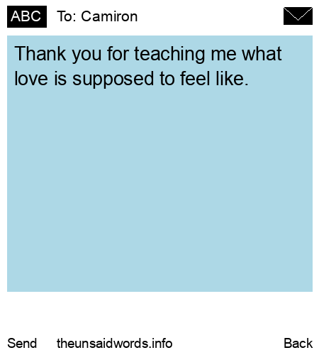 unsent message to Camiron