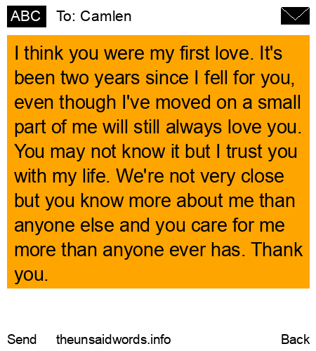 unsent message to Camlen