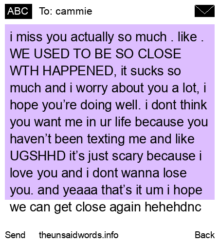 unsent message to cammie