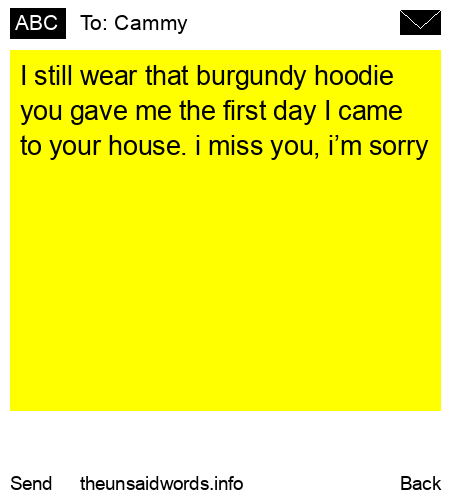unsent message to Cammy