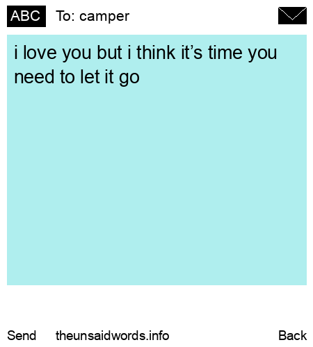 unsent message to camper
