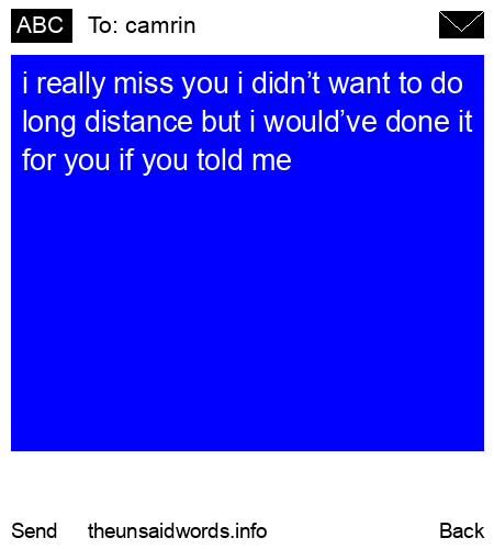 unsent message to camrin