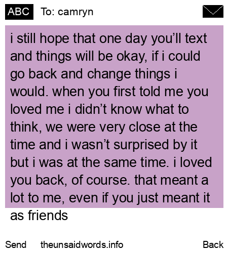 unsent message to camryn