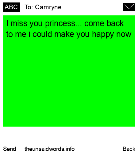 unsent message to Camryne