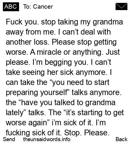 unsent message to Cancer