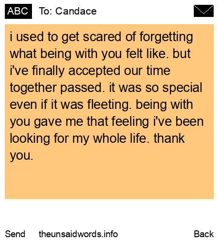 unsent message to Candace