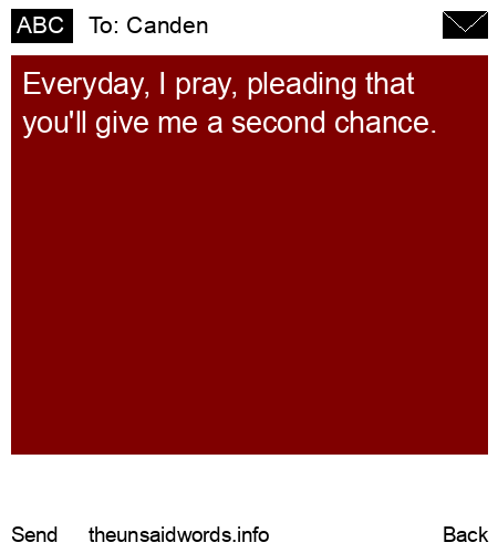 unsent message to Canden
