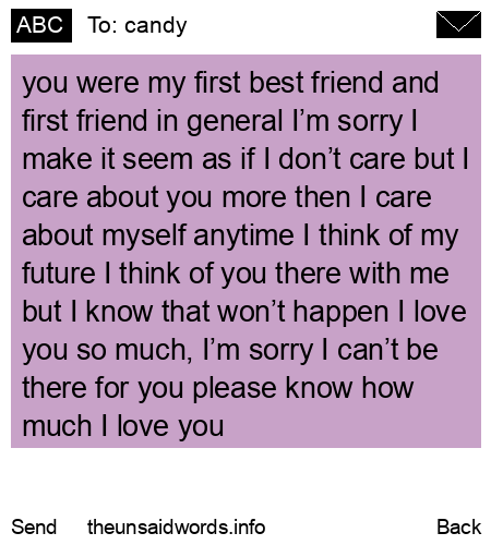 unsent message to candy