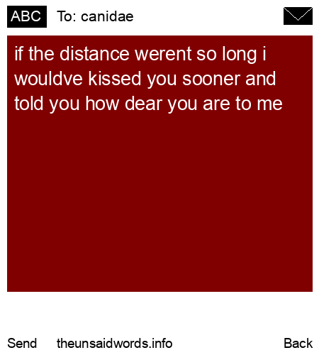 unsent message to canidae