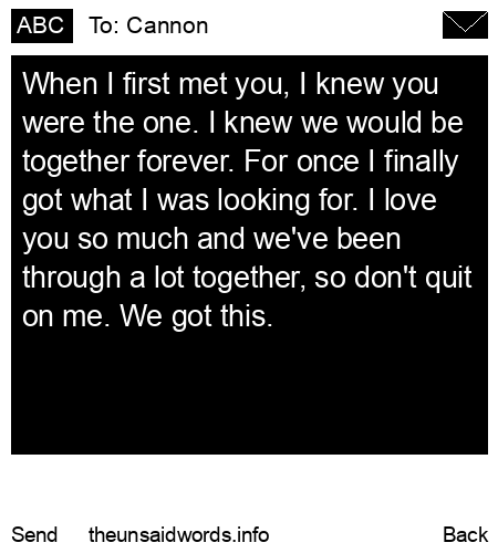 unsent message to Cannon