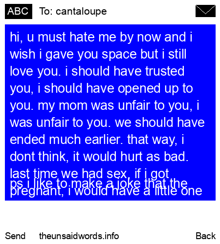 unsent message to cantaloupe