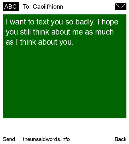 unsent message to Caoilfhionn