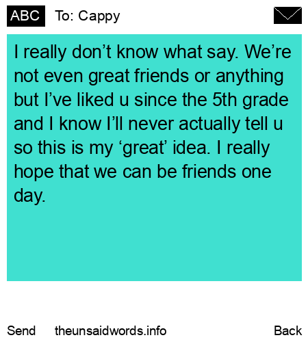 unsent message to Cappy