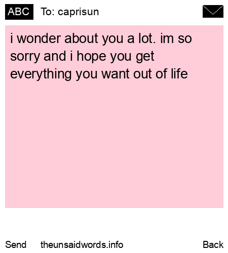 unsent message to caprisun