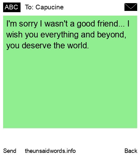 unsent message to Capucine