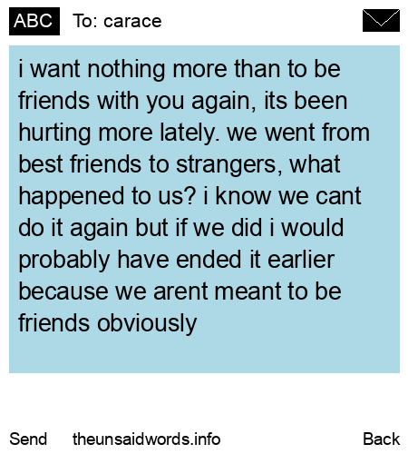 unsent message to carace