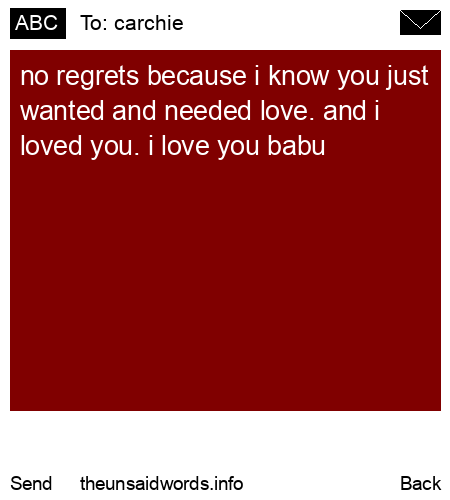 unsent message to carchie