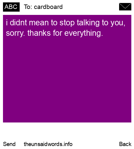unsent message to cardboard