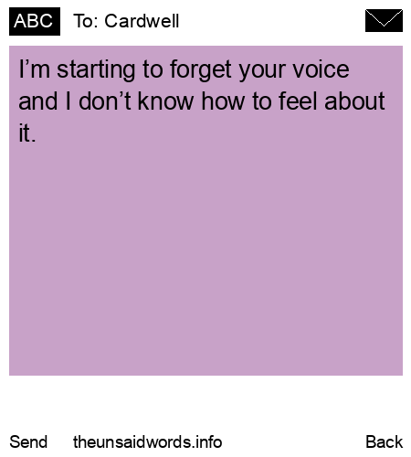 unsent message to Cardwell