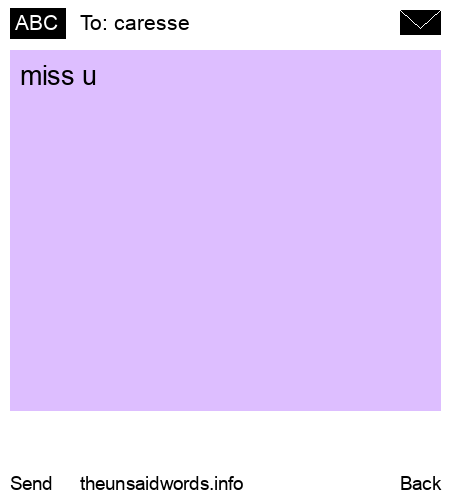 unsent message to caresse