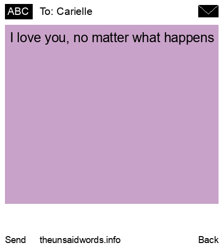 unsent message to Carielle