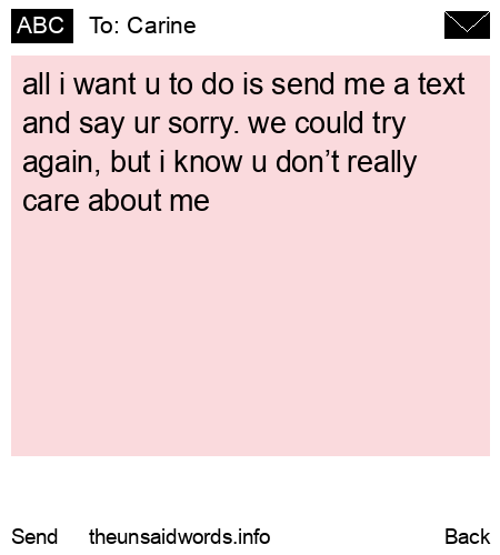 unsent message to Carine
