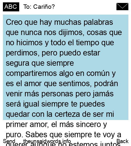 unsent message to Cariño?